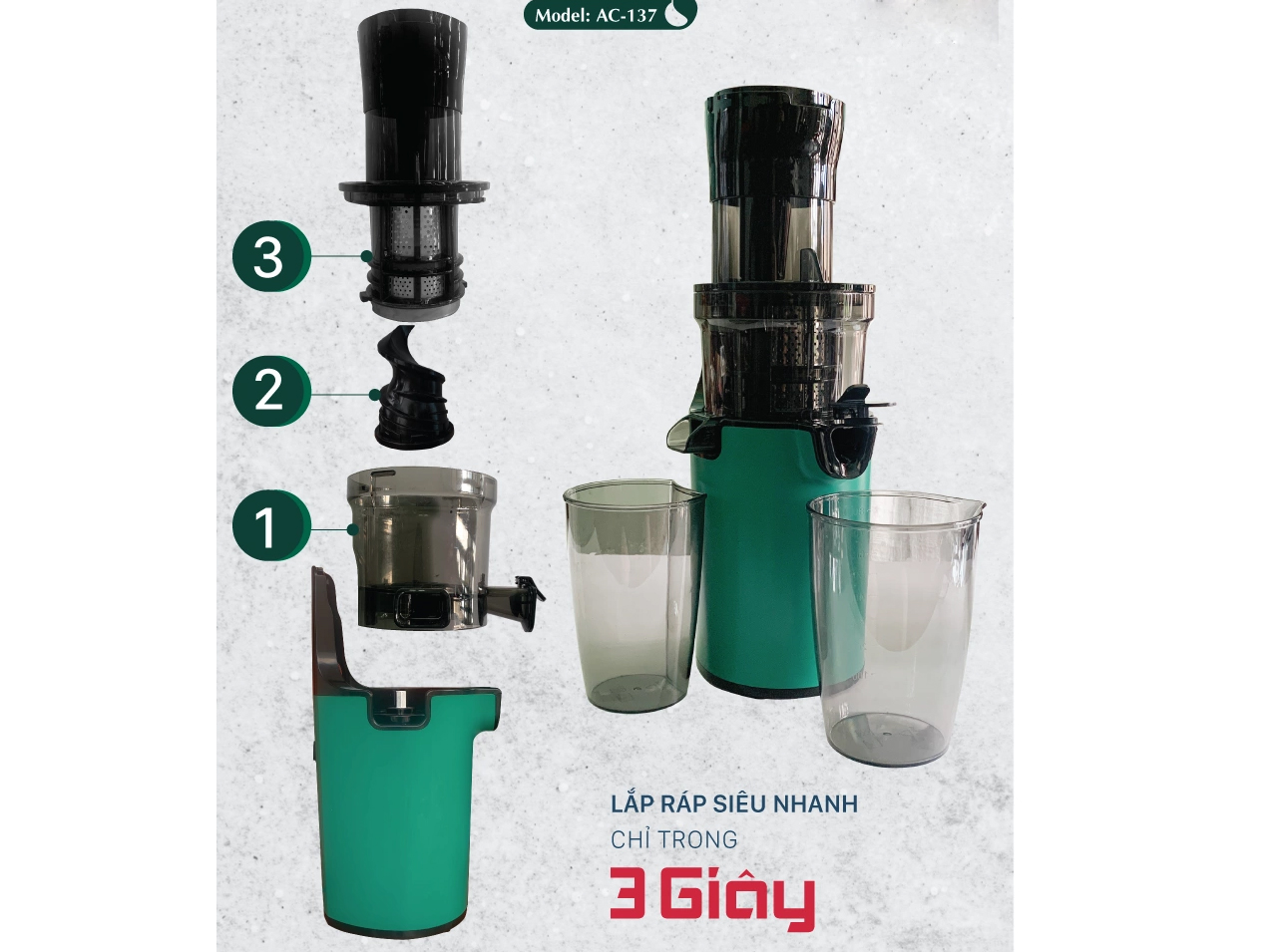Máy ép chậm miệng rộng thế hệ mới Magic Eco AC-137