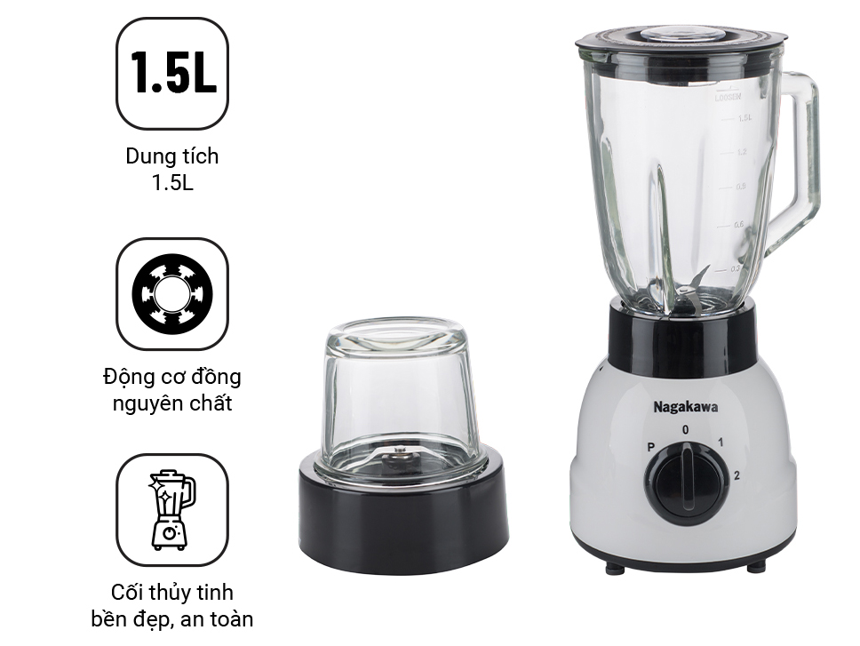 Dung tích cối xay sinh tố 1,5 lít Máy xay sinh tố Nagakawa