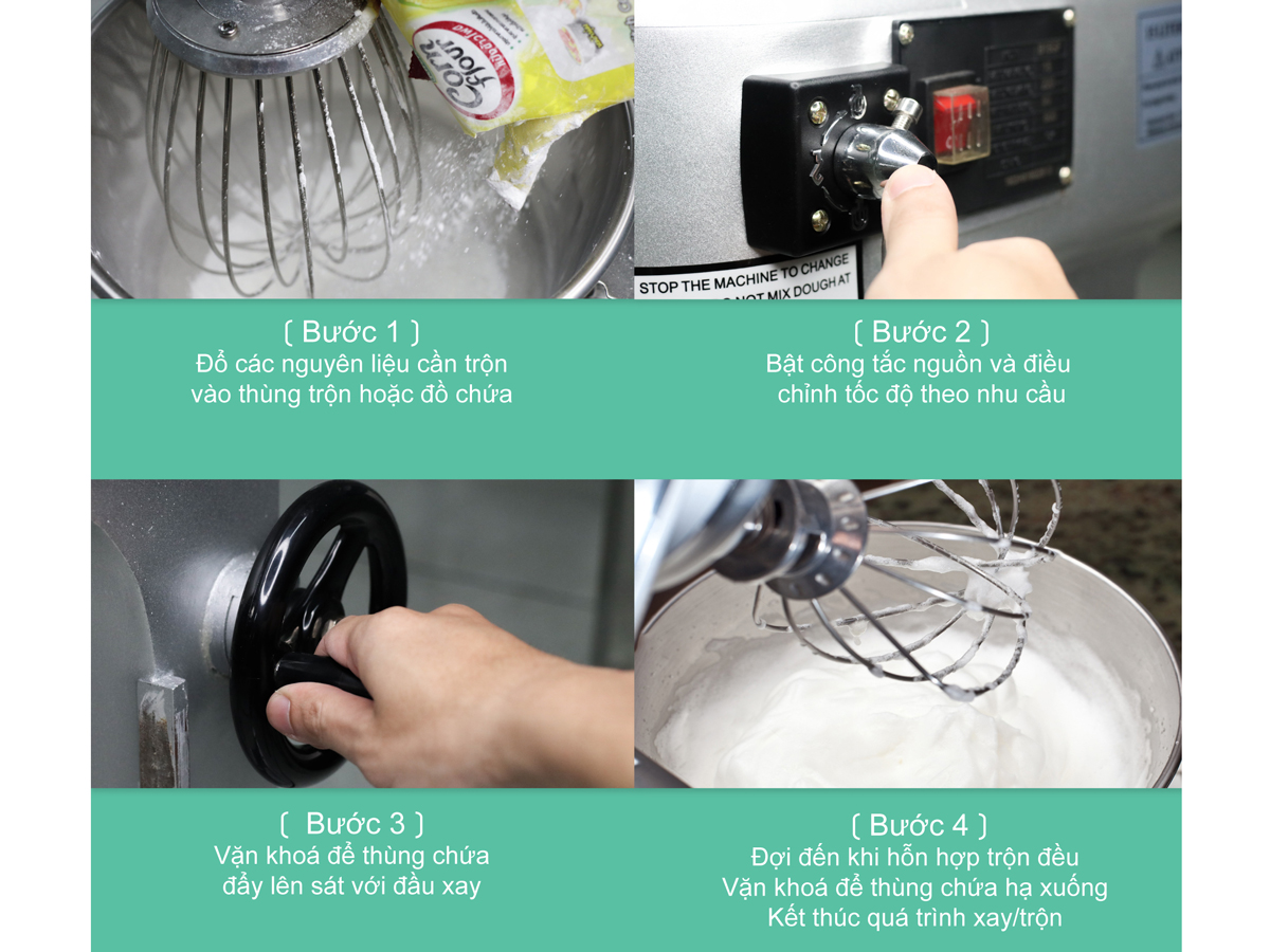 Máy trộn bột, thực phẩm EM10 sử dụng đơn giản với 4 bước Máy trộn bột