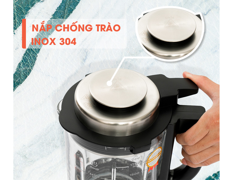 Nắp bằng inox 304 của máy làm sữa hạt Unie V8S Nắp bằng inox 304 của máy làm sữa hạt Unie V8S
